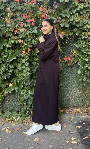 Cloche Sivet Çıtçıtlı Elbise MÜRDÜM - 2