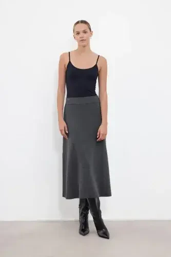 Cloche Triko Etek GRİ 