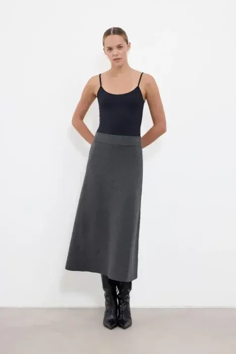 Cloche Triko Etek GRİ - 2