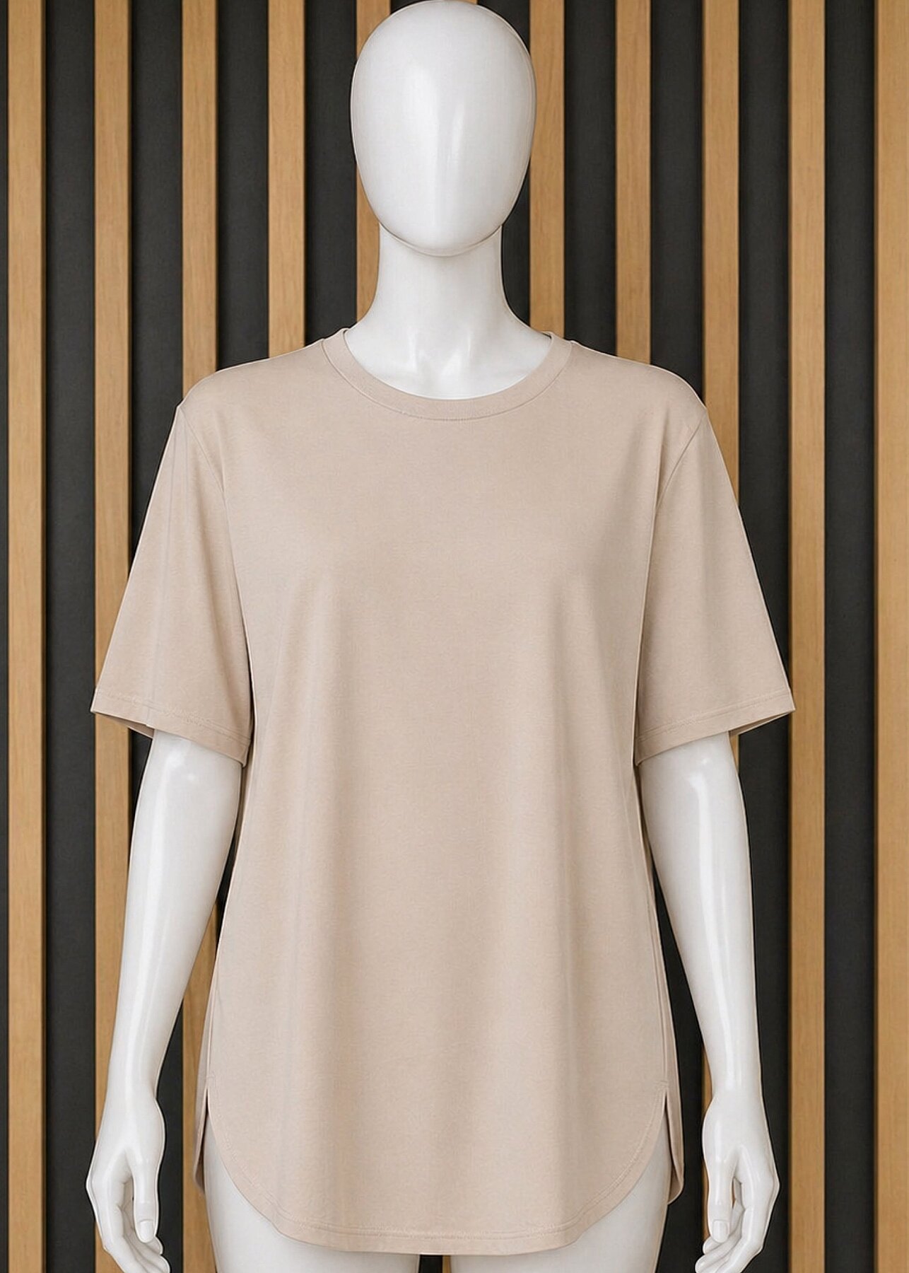 Cloche Tril Kısa Kollu T-Shirt BEJ - 1