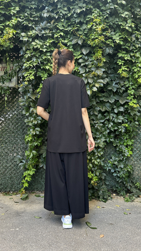 Cloche Tril Kısa Kollu Tshirt SİYAH - 5