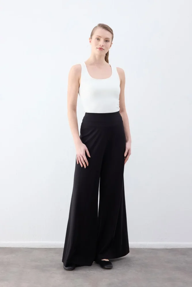 Cloche Tril Korsajlı Pantolon SİYAH