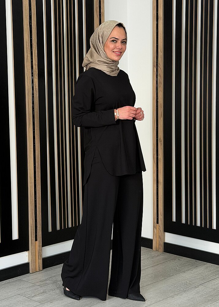 Cloche Tril Korsajlı Pantolon SİYAH (1)