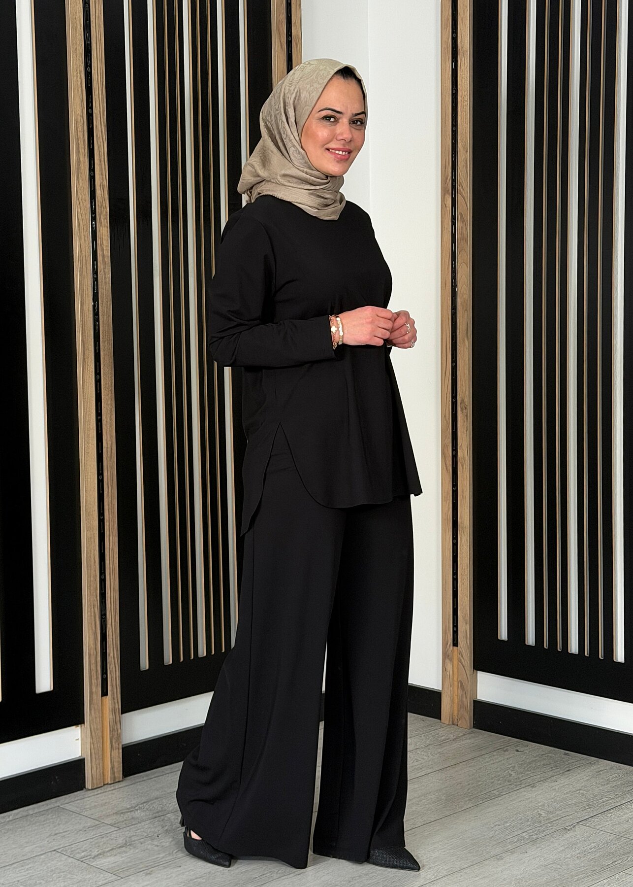 Cloche Tril Korsajlı Pantolon SİYAH - 2
