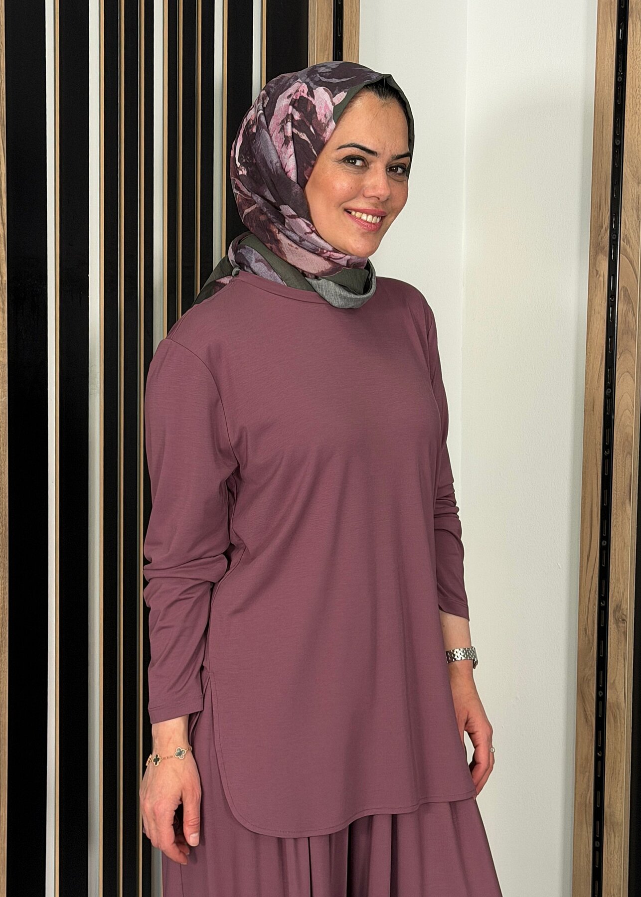Cloche Tril Uzun Kollu T-Shirt GÜL KURUSU - 2