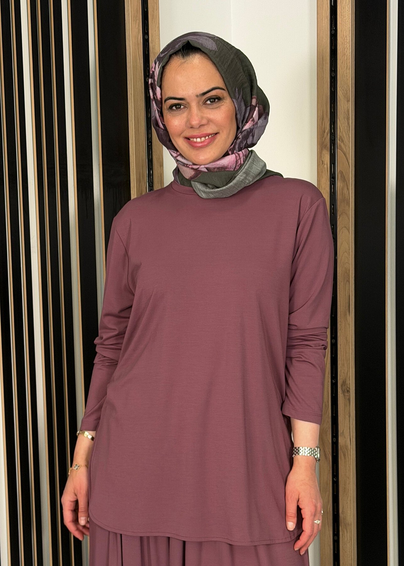 Cloche Tril Uzun Kollu T-Shirt GÜL KURUSU - 3