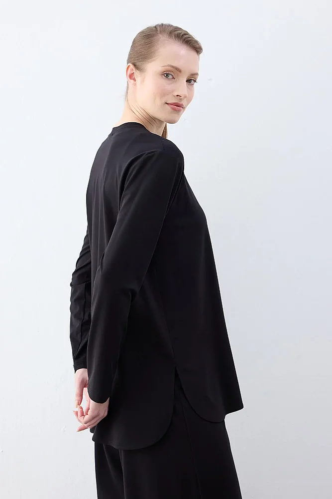 Cloche Tril Uzun Kollu T-Shirt SİYAH - 9