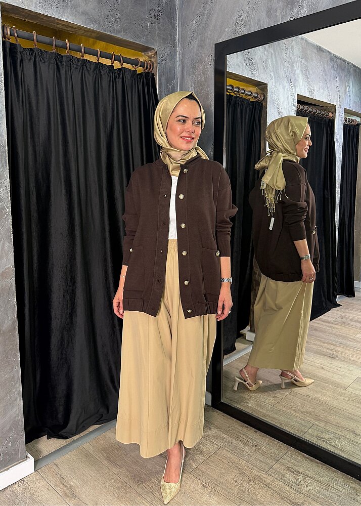 ExQuise Barbara T. Hırka KAHVE - 3