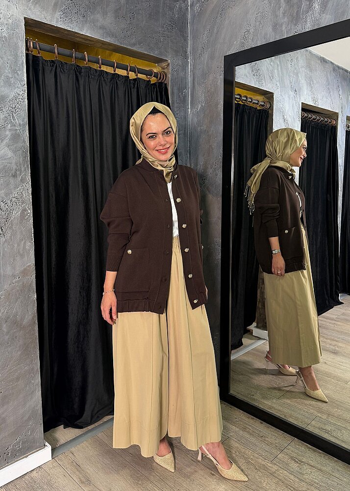 ExQuise Barbara T. Hırka KAHVE - 2