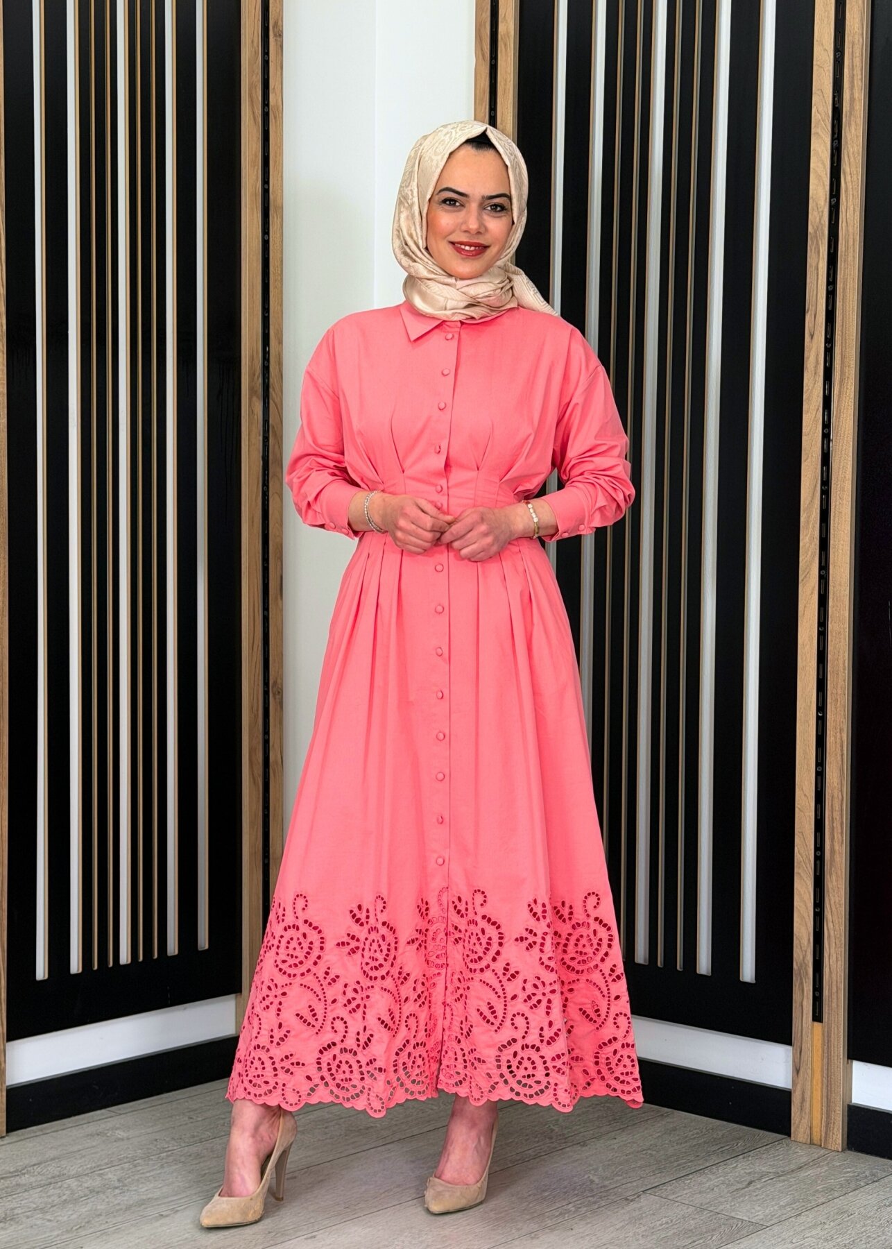 ExQuise Faun Elbise PEMBE - 4