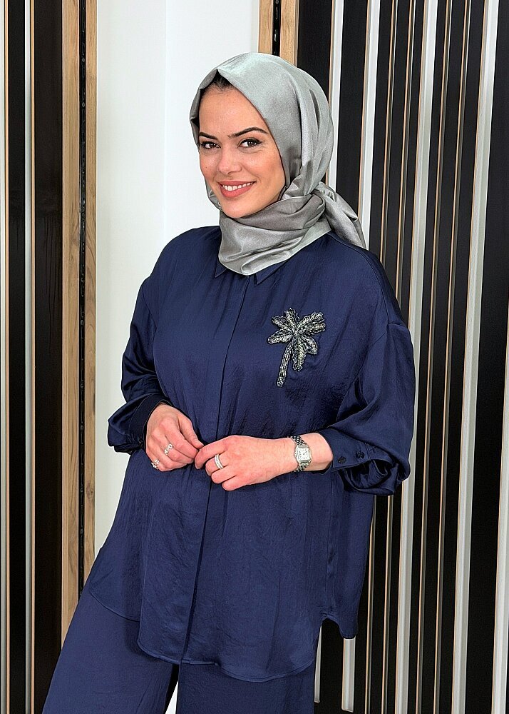 ExQuise Fleurette Gömlek LACİVERT