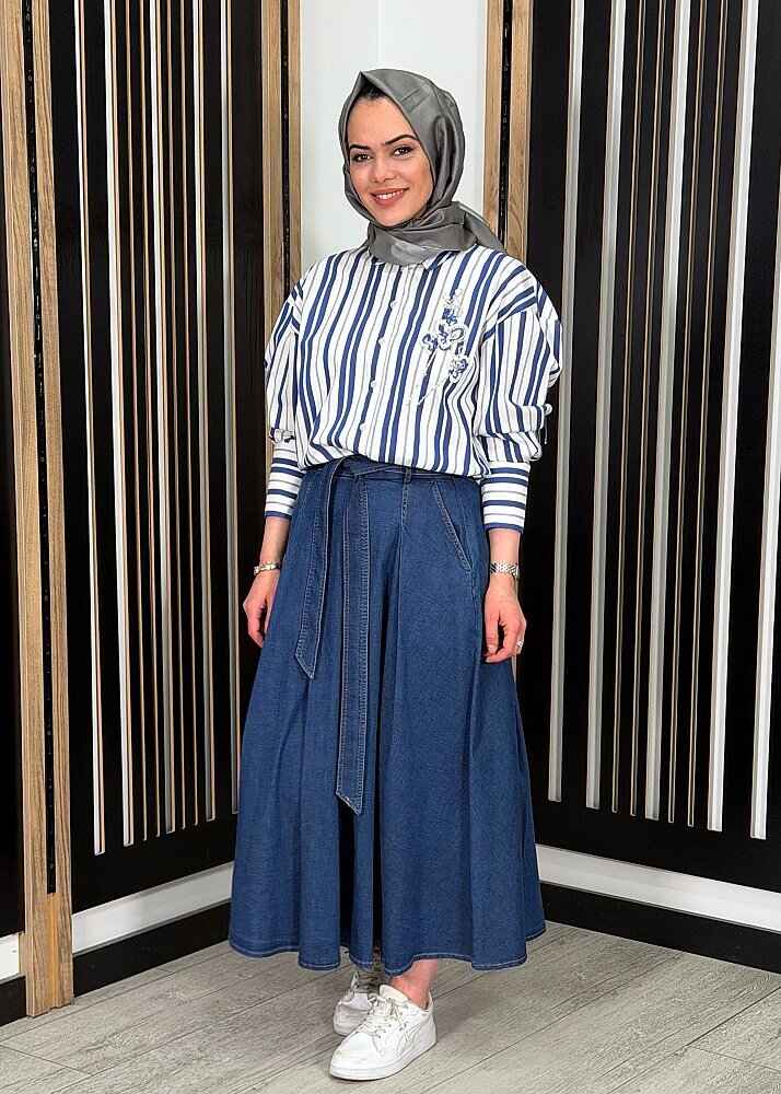 ExQuise Calandre Etek MAVİ - 2