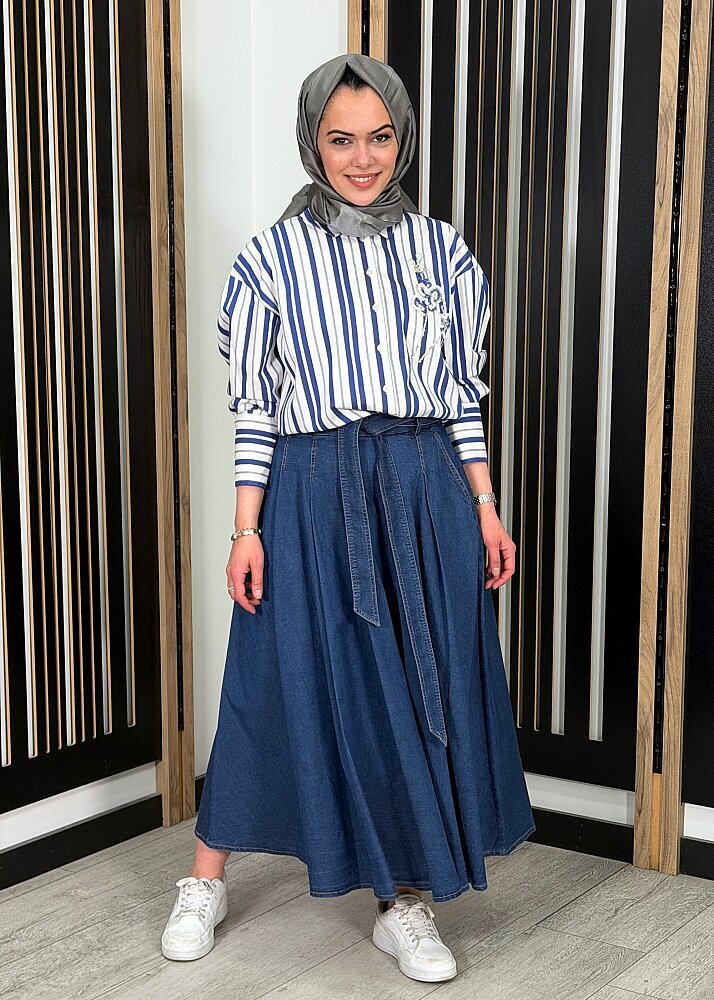 ExQuise Calandre Etek MAVİ - 3