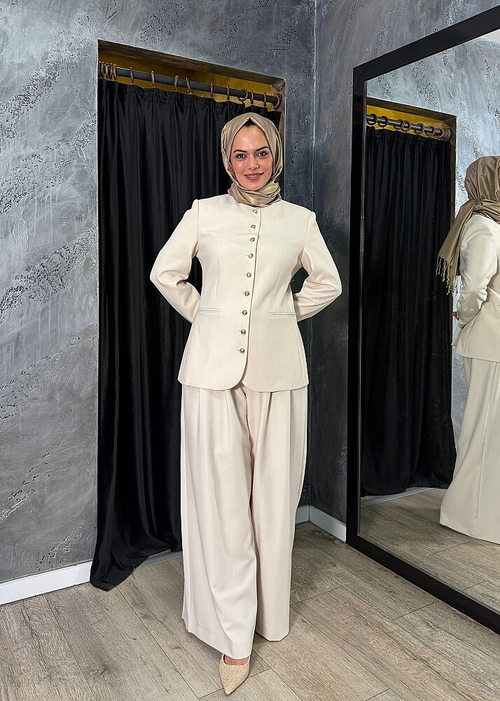 ExQuise Tulipis Pantolon KREM - 3