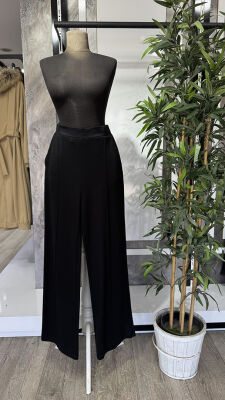 Hukka Önden Nervürlü Pantolon SİYAH - 1