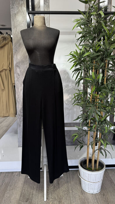 Hukka Önden Nervürlü Pantolon SİYAH - 1