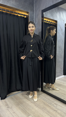 Hukka Yaka Detaylı Show Up Gömlek SİYAH 