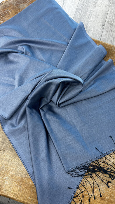 İpekevi İpek Şal METALİK MAVİ - 1