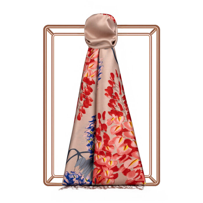 İpek Evi Akasya Desenli İpek Şal FONDOTEN - 1