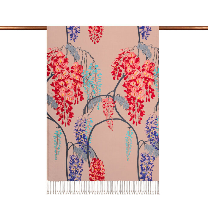 İpek Evi Akasya Desenli İpek Şal FONDOTEN - 2