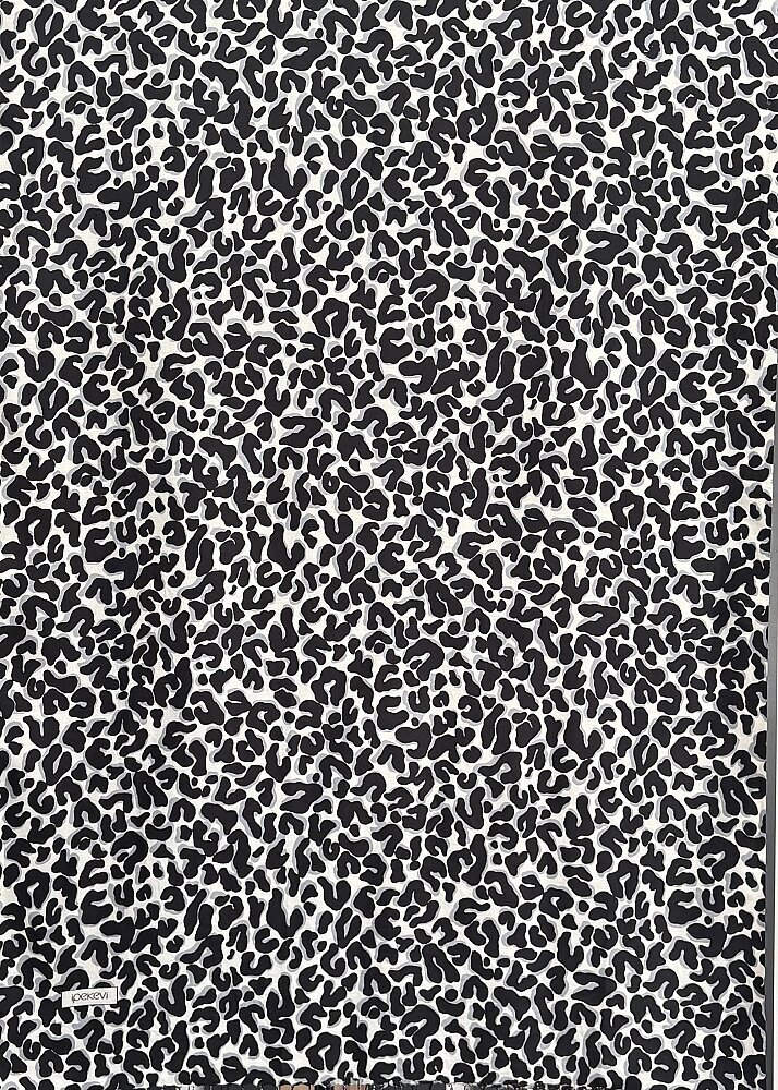 İpek Evi Leopar Desenli %100 İpek Şal SİYAH