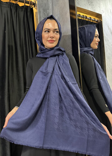 İpek Evi Yün İpek Şal LACİVERT