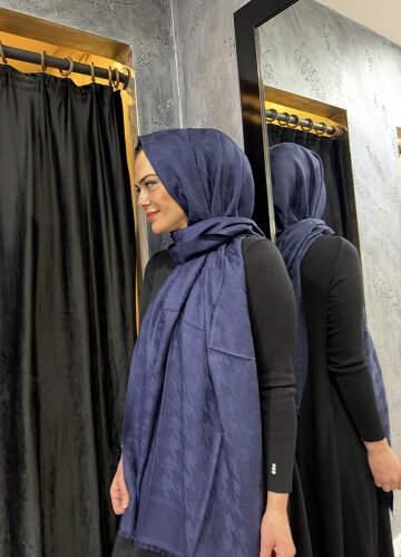 İpek Evi Yün İpek Şal LACİVERT - 2