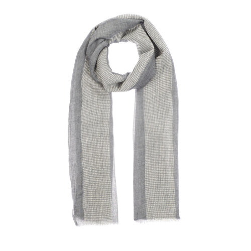 İpekEvi Blok Kordon Yün İpek Şal FÜME