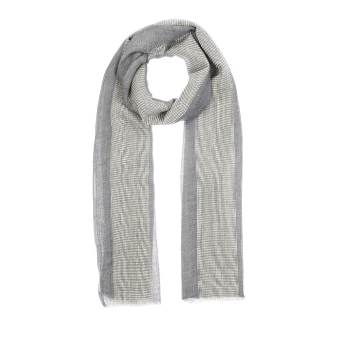 İpekEvi Blok Kordon Yün İpek Şal FÜME - 1