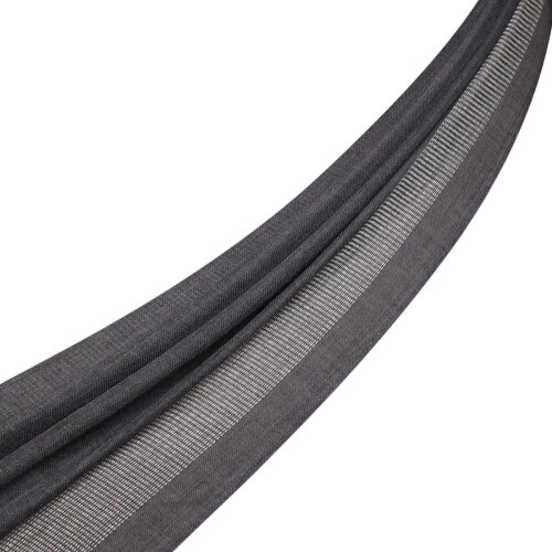 İpekEvi Blok Kordon Yün İpek Şal SİYAH - 2