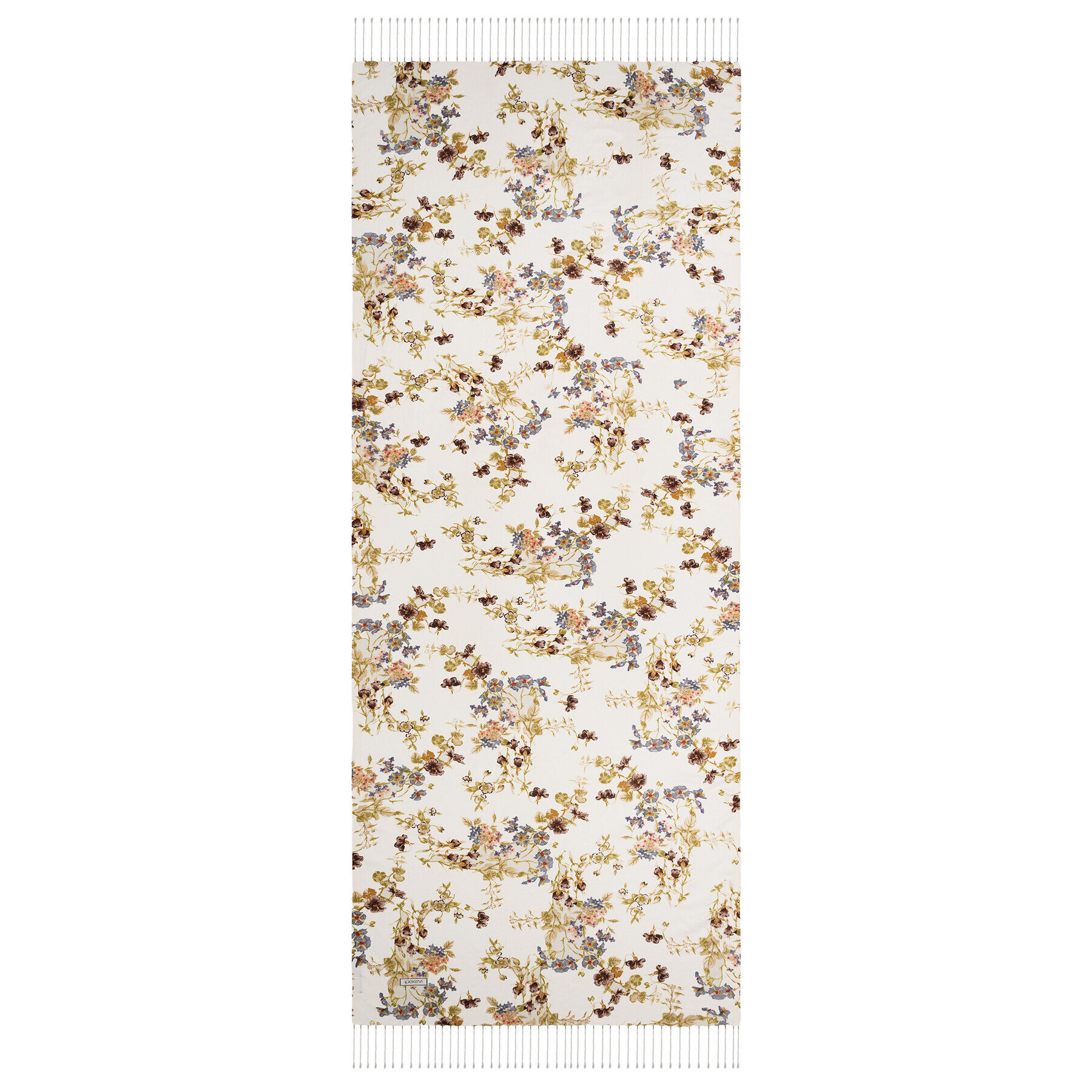 İpekevi Çiçek Tacı Desenli Şal Krem Kahve - 3