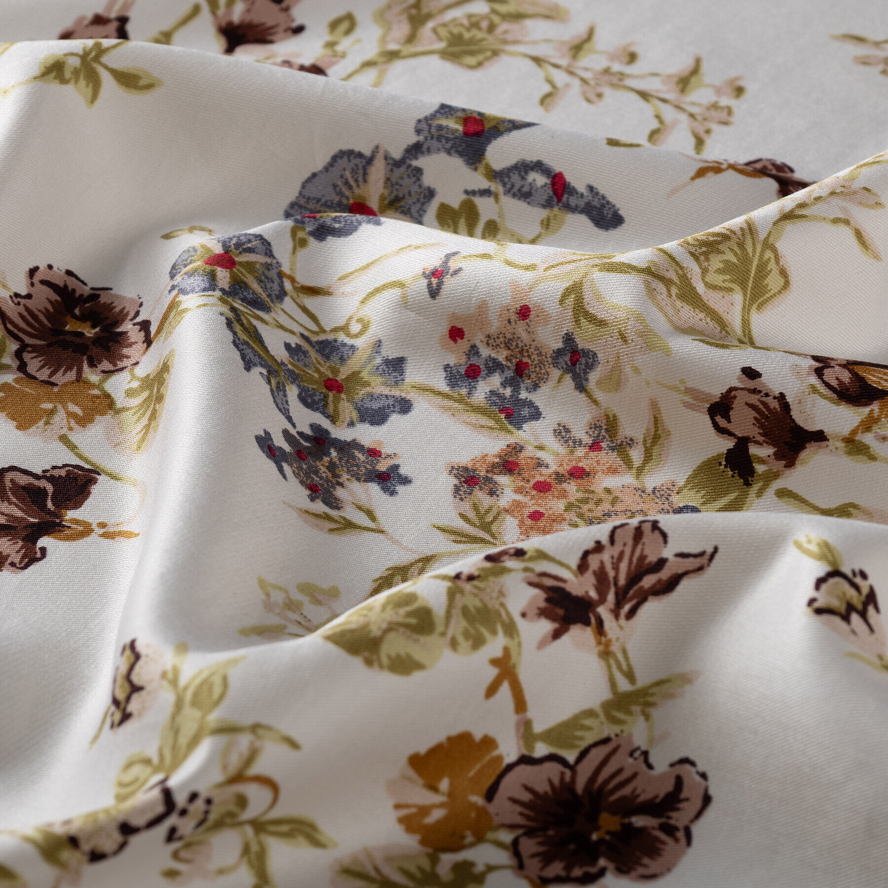 İpekevi Çiçek Tacı Desenli Şal Krem Kahve - 4