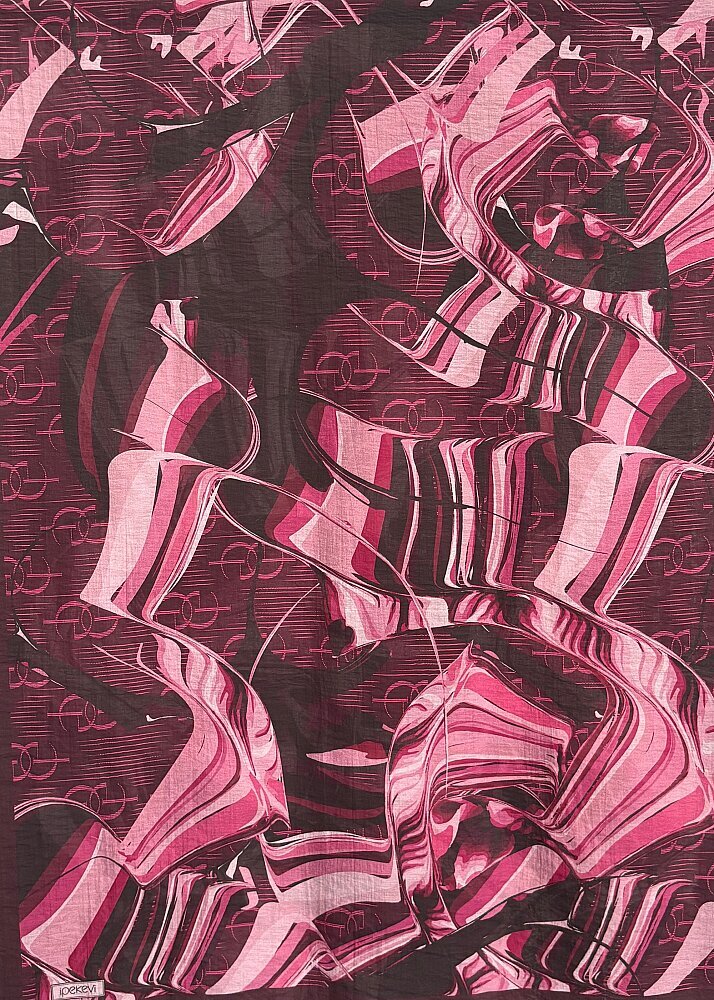 İpekevi Desenli Şal Erguvan 