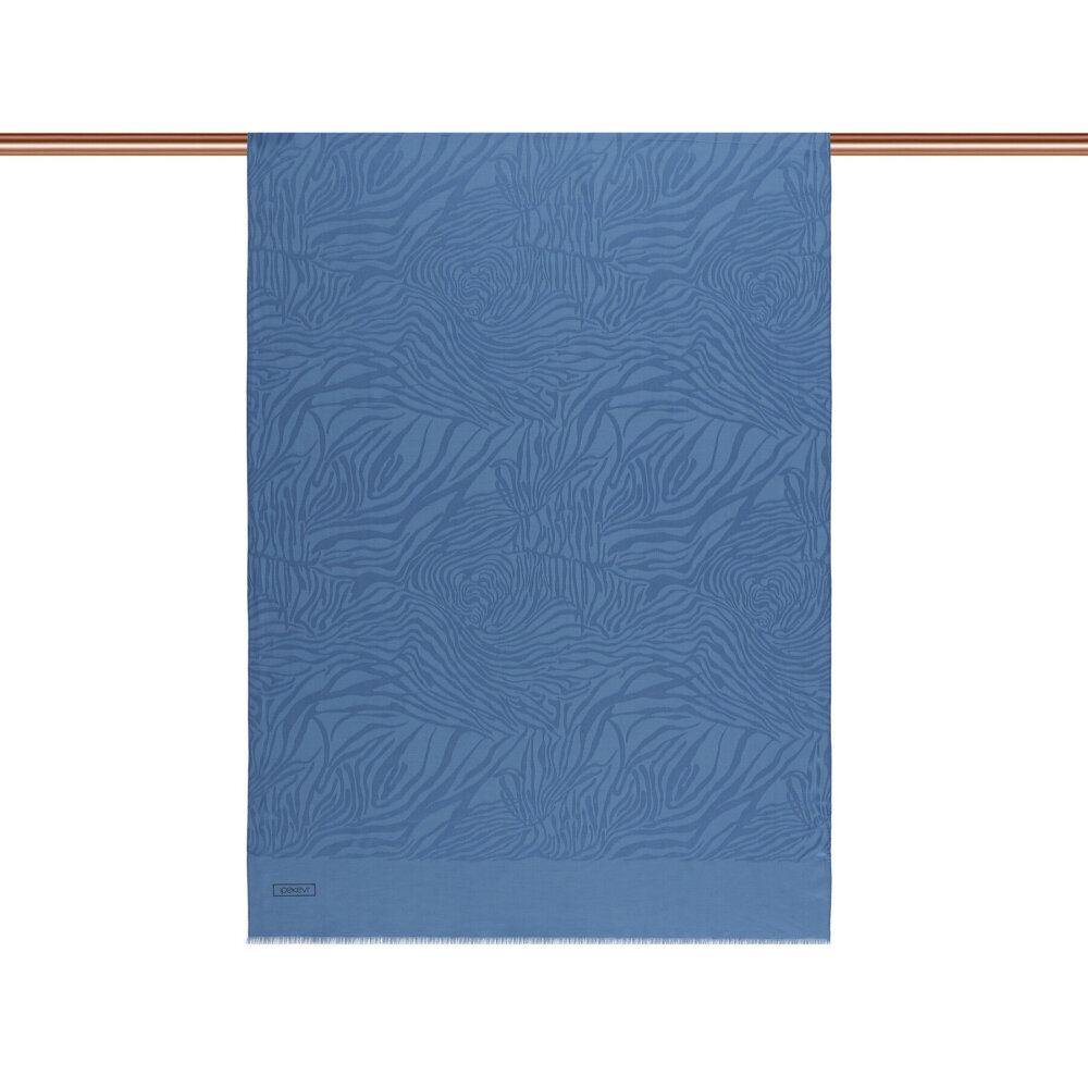 İpekevi Dört Mevsim Zebra Desenli Monogram Şal BEBE MAVİ