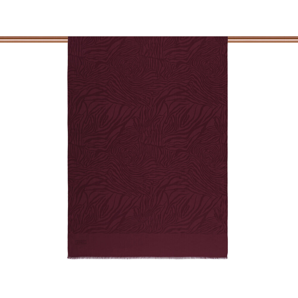 İpekevi Dört Mevsim Zebra Desenli Monogram Şal BORDO
