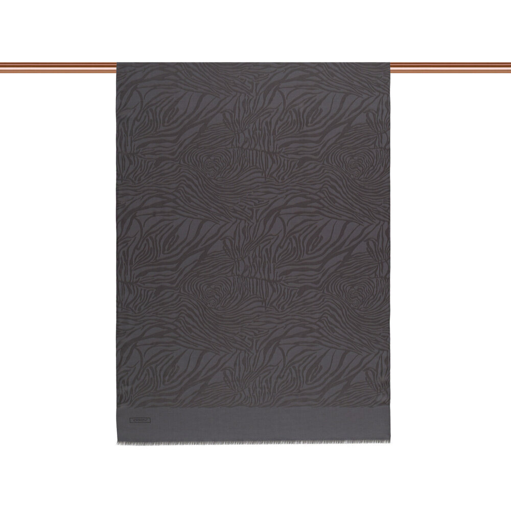 İpekevi Dört Mevsim Zebra Desenli Monogram Şal FÜME