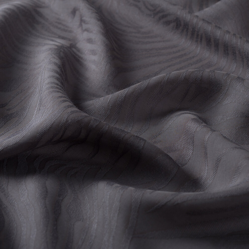 İpekevi Dört Mevsim Zebra Desenli Monogram Şal FÜME - 3