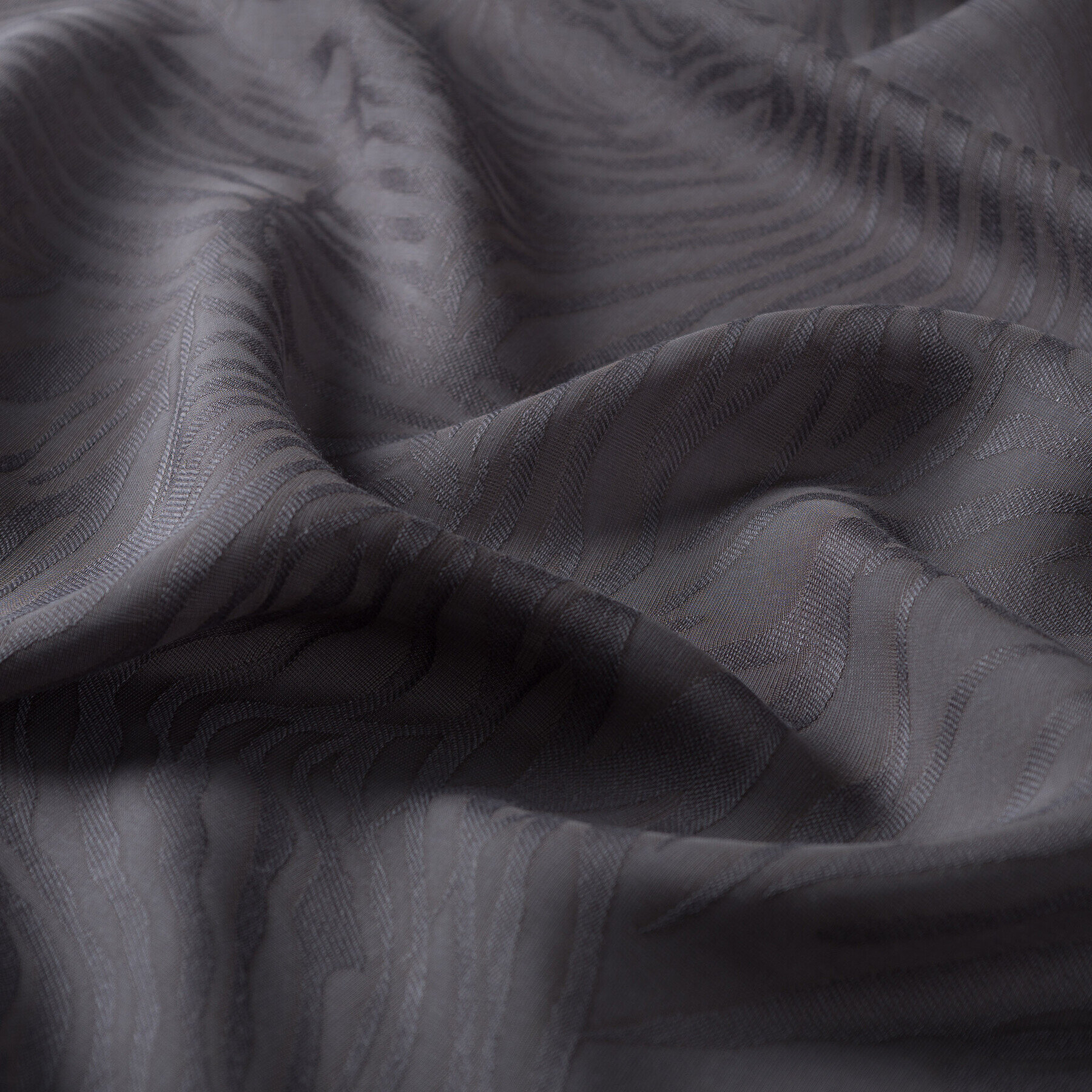 İpekevi Dört Mevsim Zebra Desenli Monogram Şal FÜME - 3