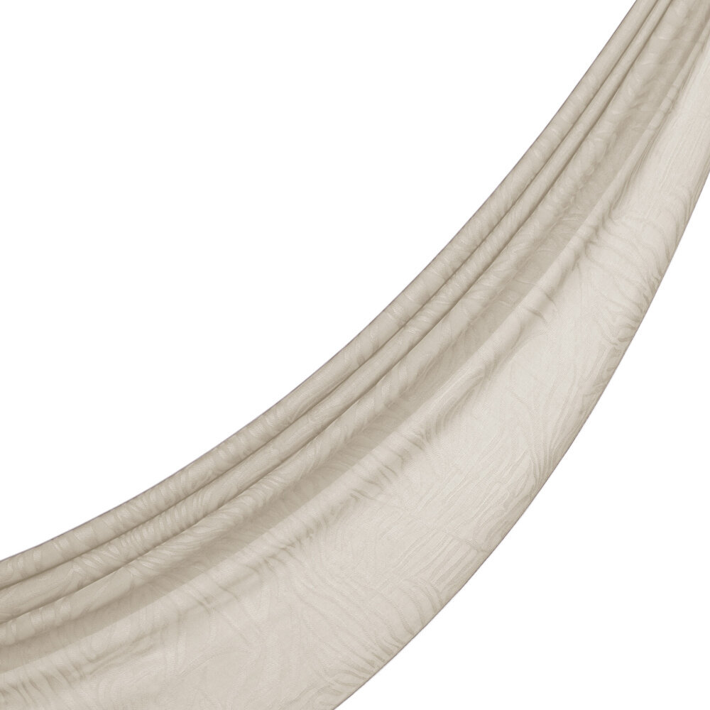 İpekevi Dört Mevsim Zebra Desenli Monogram Şal KREM - 2