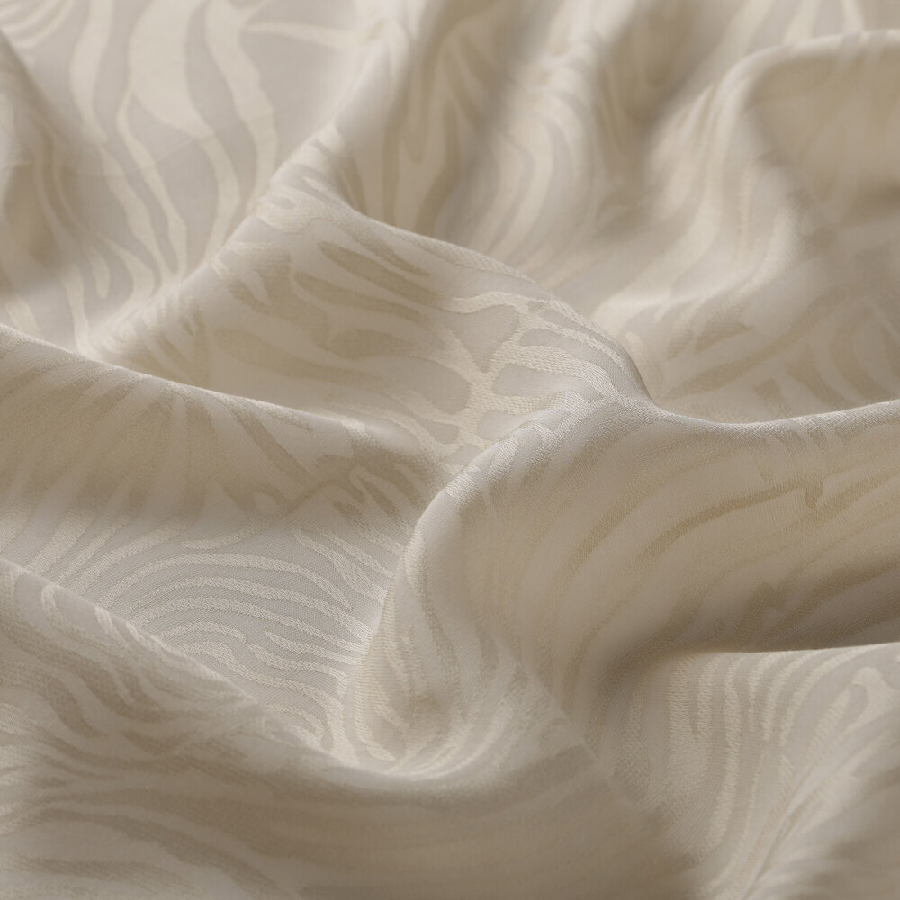 İpekevi Dört Mevsim Zebra Desenli Monogram Şal KREM - 3