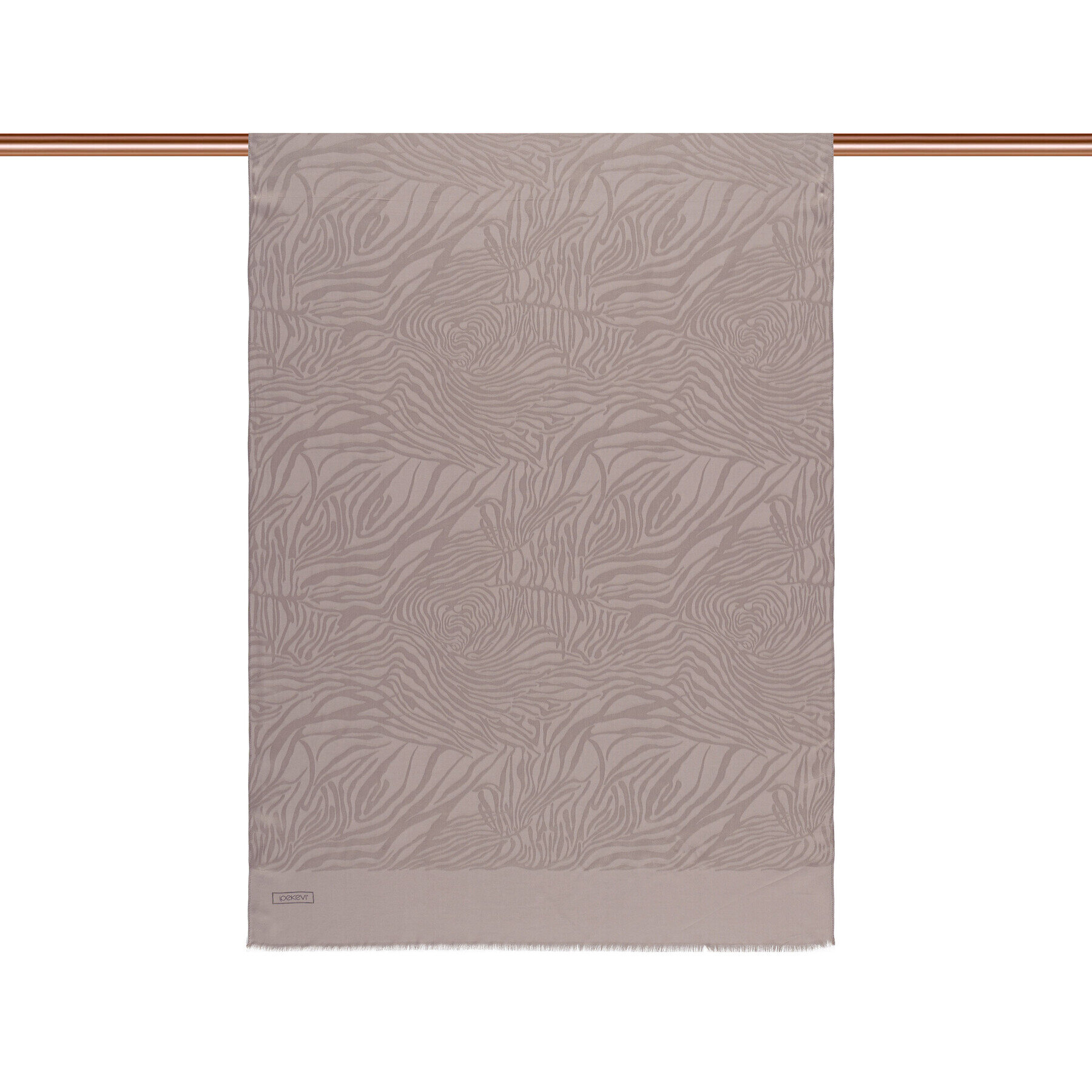 İpekevi Dört Mevsim Zebra Desenli Monogram Şal TAŞ - 1