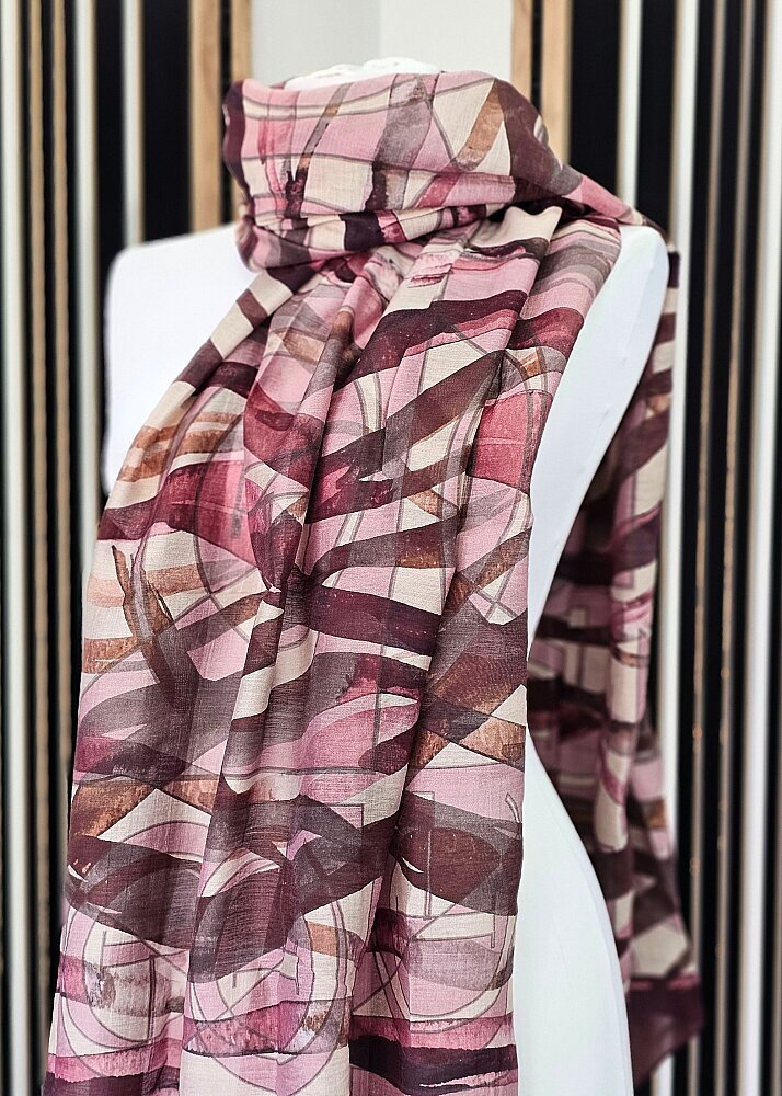 İpekevi Gece Dalgası Desenli Şal MÜRDÜM 