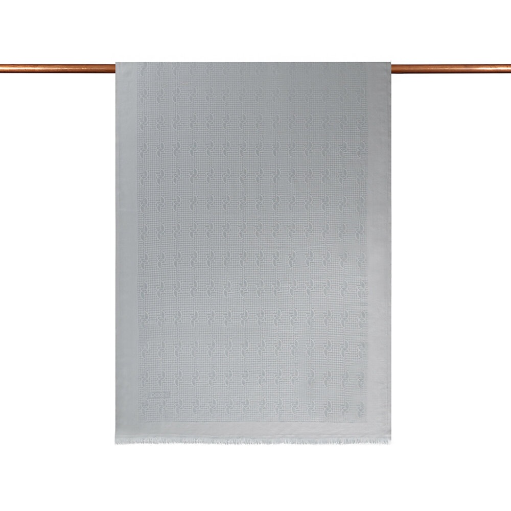 İpekevi İe Monogram Pamuk İpek Şal Buz Beyazı - 2