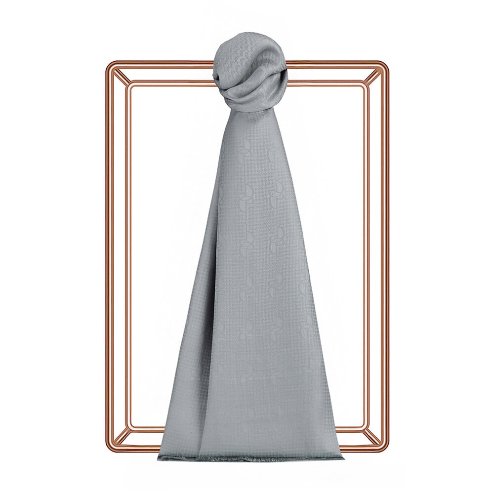 İpekevi İe Monogram Pamuk İpek Şal Buz Beyazı 