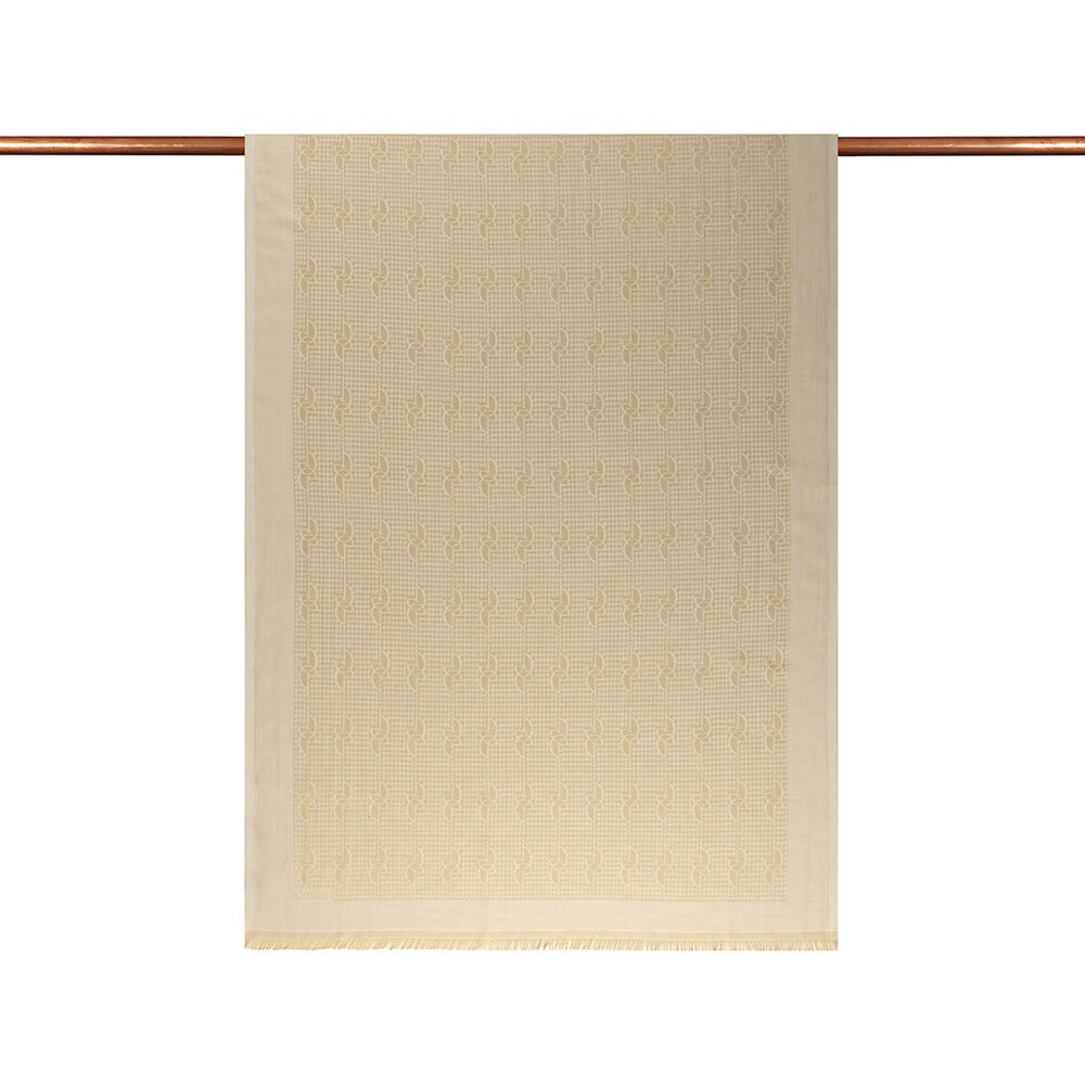 İpekevi İe Monogram Pamuk İpek Şal KREM - 2