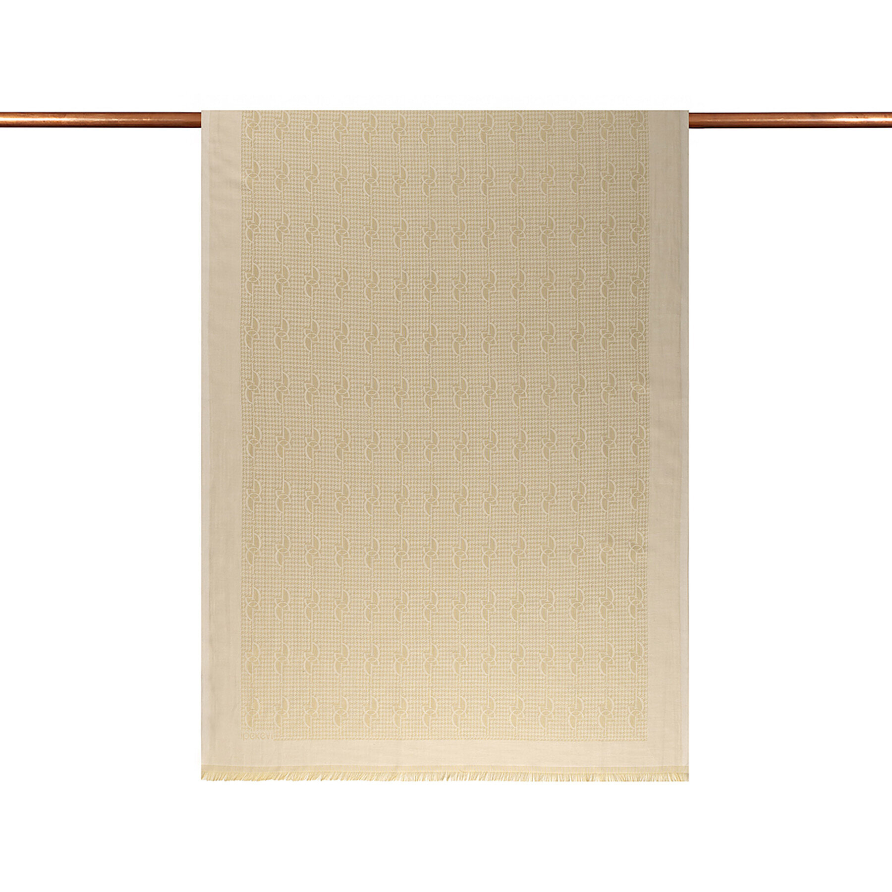 İpekevi İe Monogram Pamuk İpek Şal KREM - 2