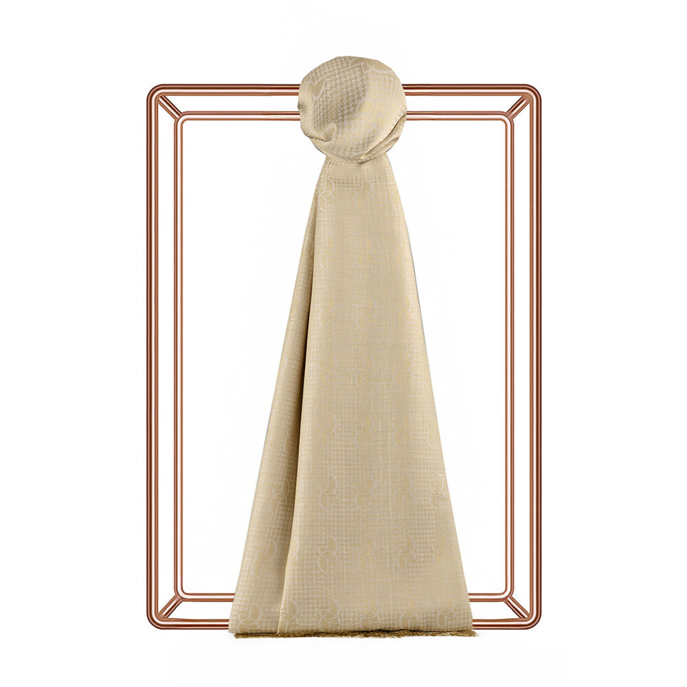 İpekevi İe Monogram Pamuk İpek Şal KREM