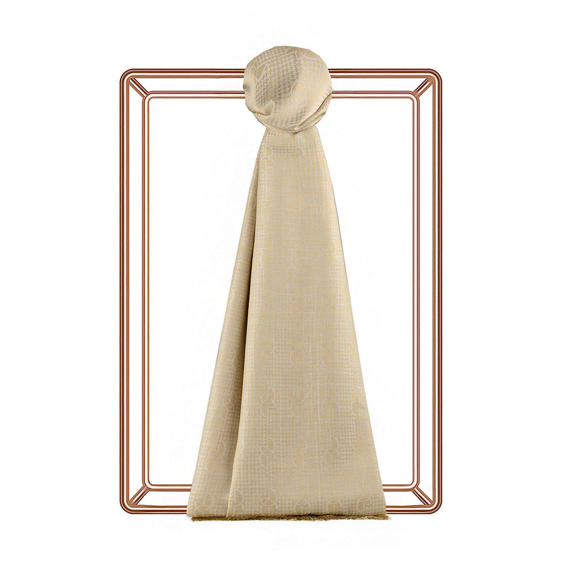 İpekevi İe Monogram Pamuk İpek Şal KREM - 1