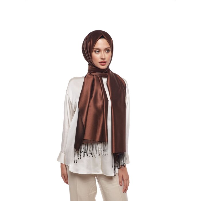 İpekevi İpek Şal Acı Kahve - 3