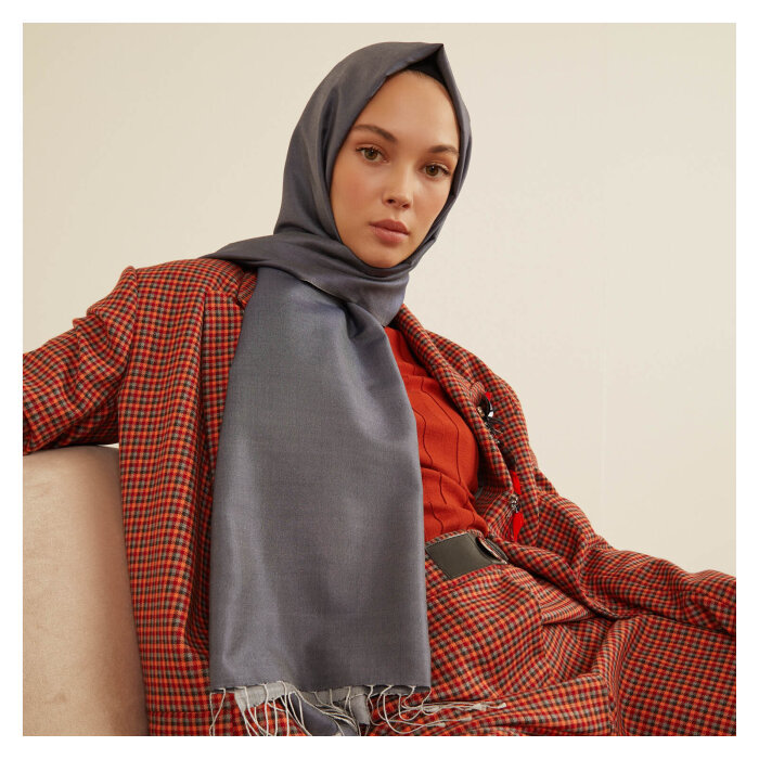 İpekevi İpek Şal GRİ - 3